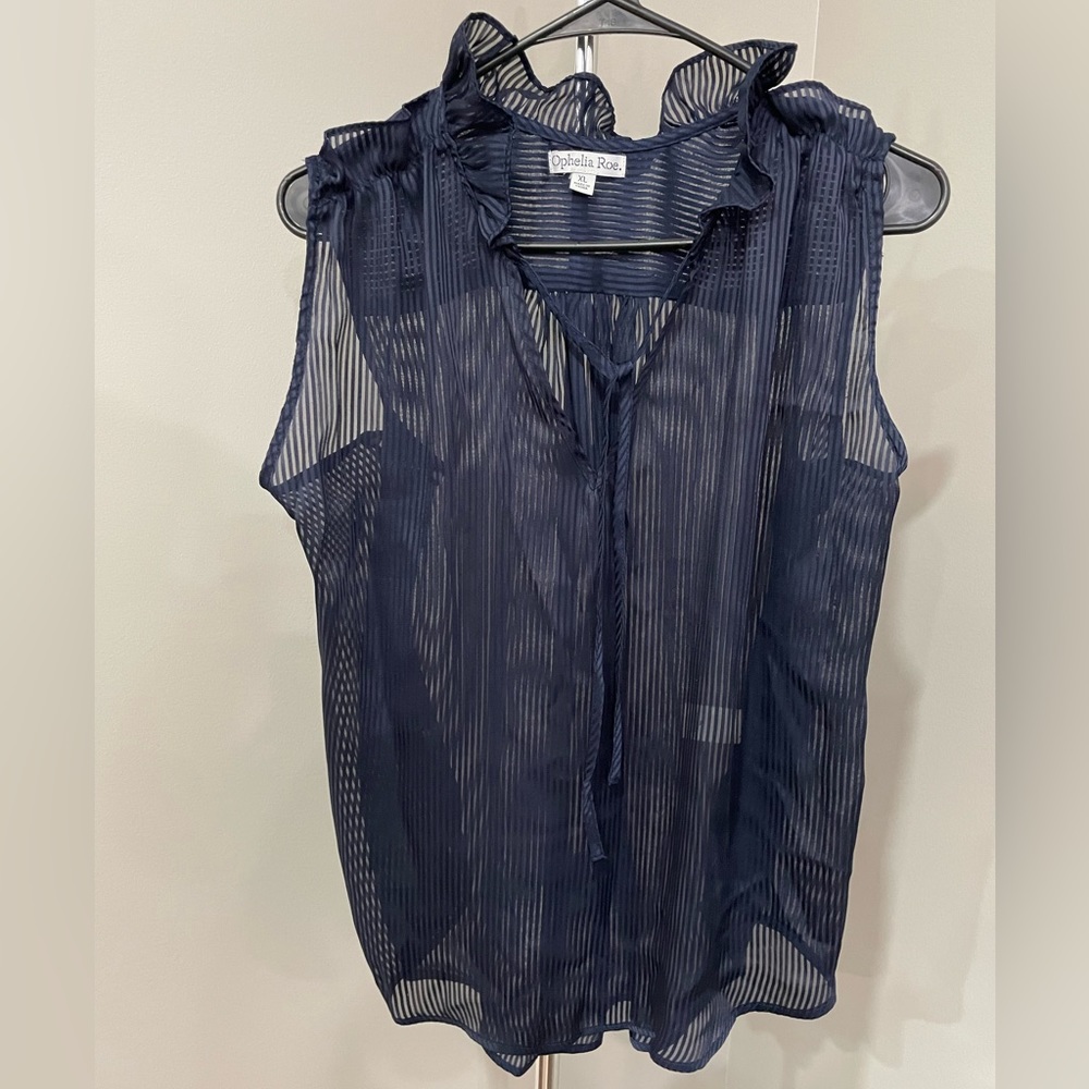 Navy Blue Sheer Tank - XL